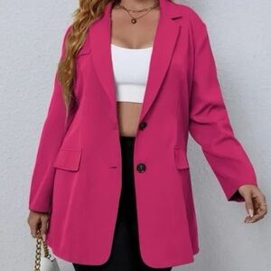 Zara Hot Pink Tailored Blazer Jacket